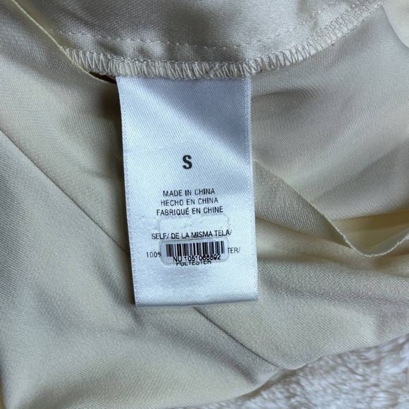 Favorite Daughter Surplice Long Sleeve Satin Bodysuit In Champagne. - Picture 8 of 11